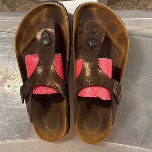 Birkenstock Papillio Metallic Copper Gizeh Sandals
